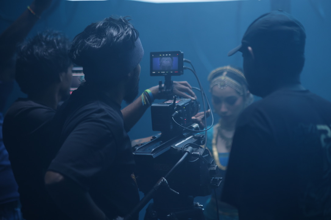 Blue-Lit Studio Setup